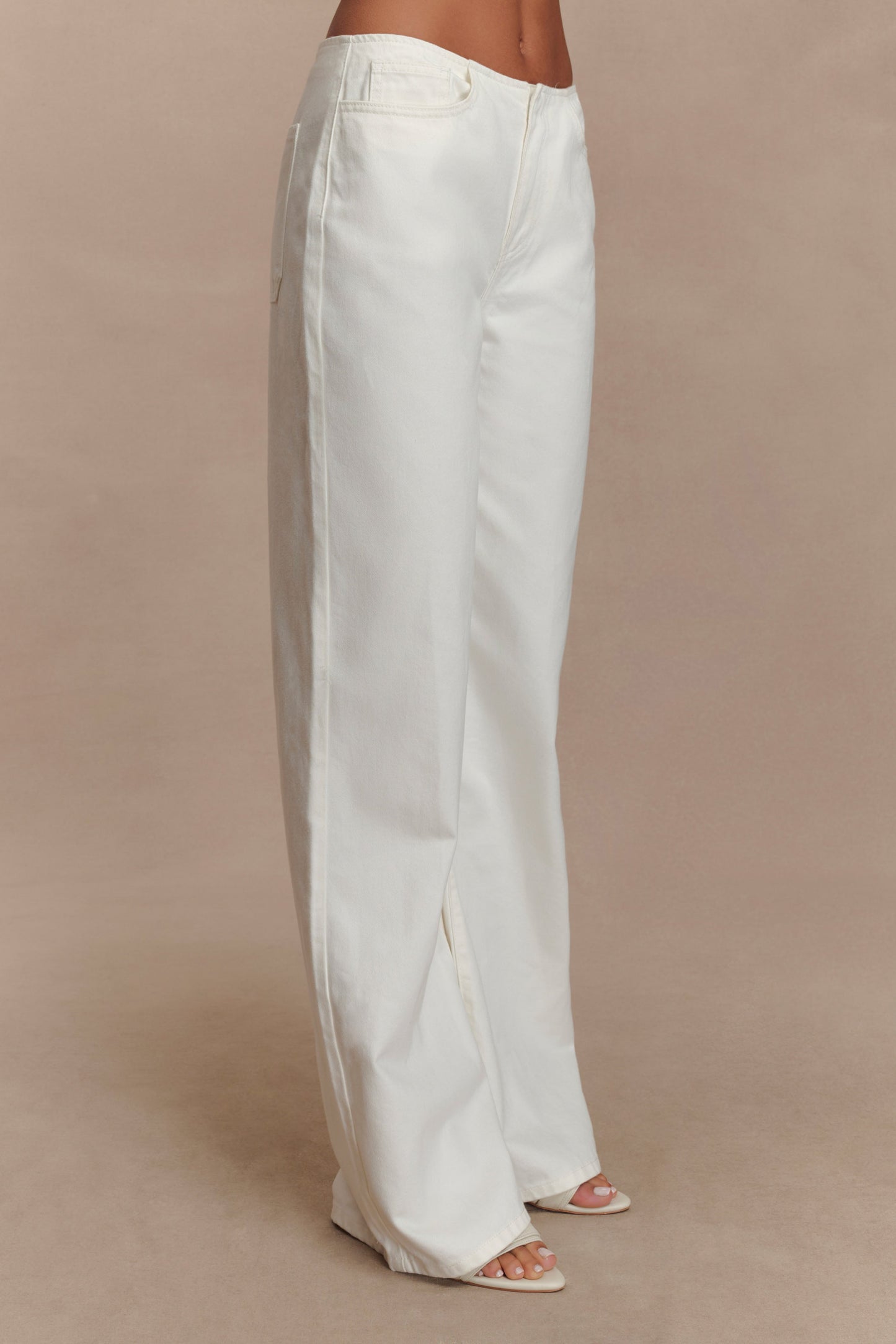 ROF Caitlin Mid Bel Denim Flare Jeans - Beyaz