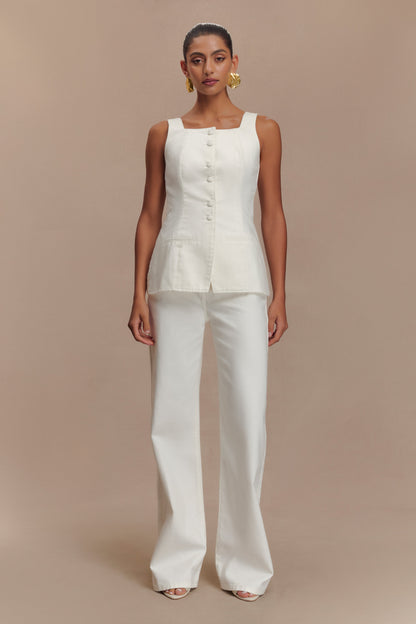 ROF Caitlin Mid Bel Denim Flare Jeans - Beyaz