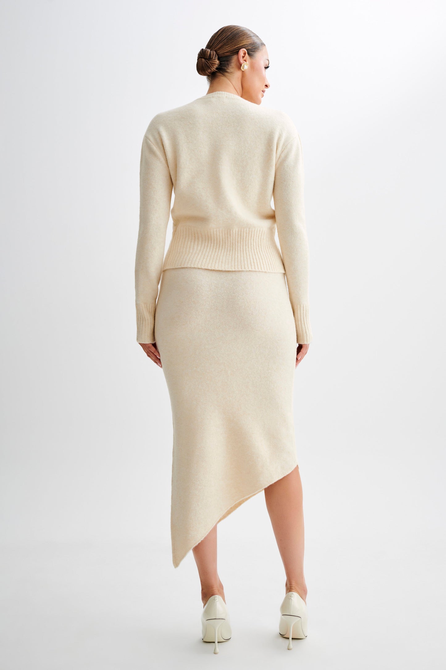 ROF Genevieve Oversize Triko Hırka - Krem Marle