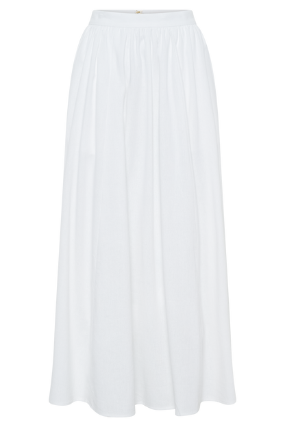 ROF Clarence Keten A-Line Maxi Etek - Beyaz
