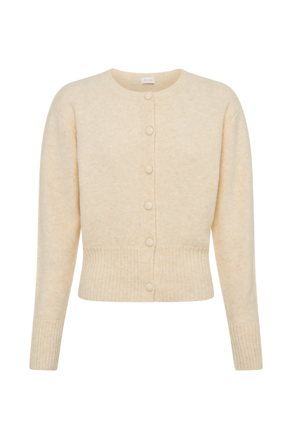 ROF Genevieve Oversize Triko Hırka - Krem Marle