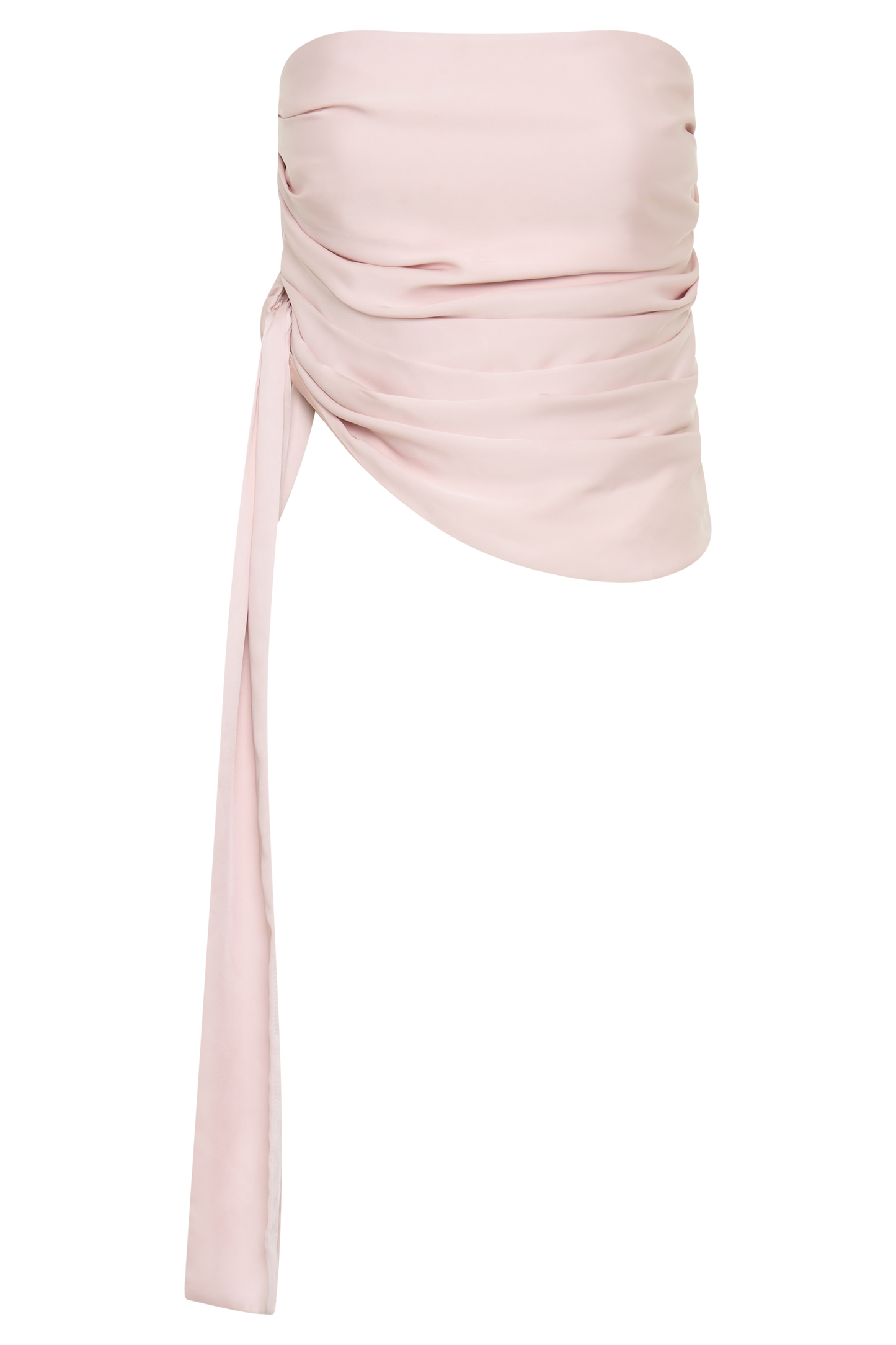 ROF Allegra Saten Dantelli Straplez Üst - Soluk Pembe