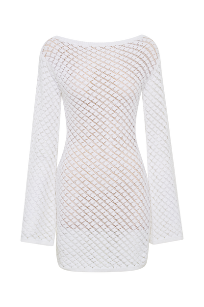 ROF Galilea Örgü Mini Elbise - Fildişi