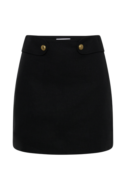 ROF Marquette Keten Mini Etek - Siyah