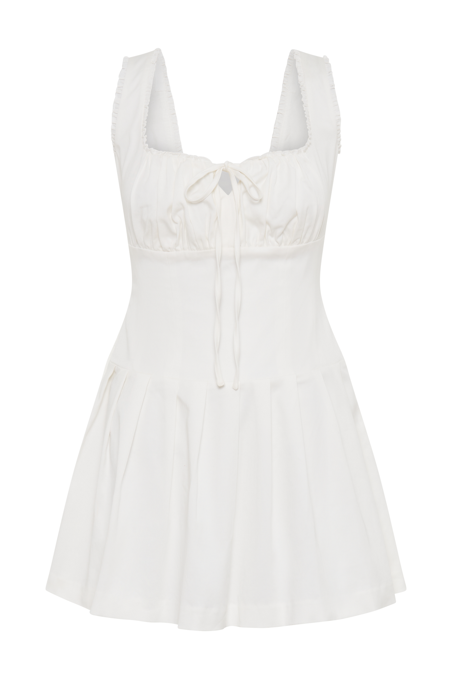 ROF Donna Cotton Dantelli Mini Elbise - Beyaz