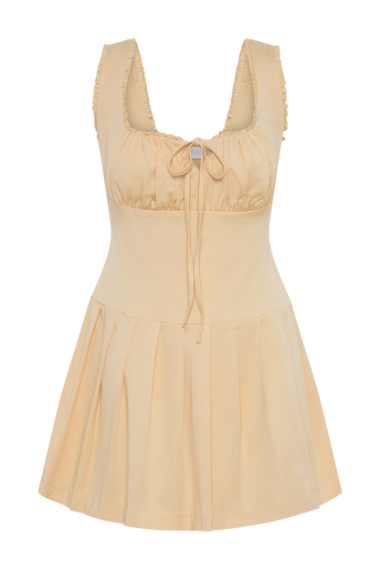 ROF Donna Cotton Dantelli Mini Elbise - Şeftali