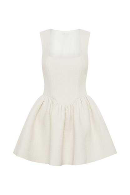 ROF Jennifer Boucle Mini Elbise - Fildişi