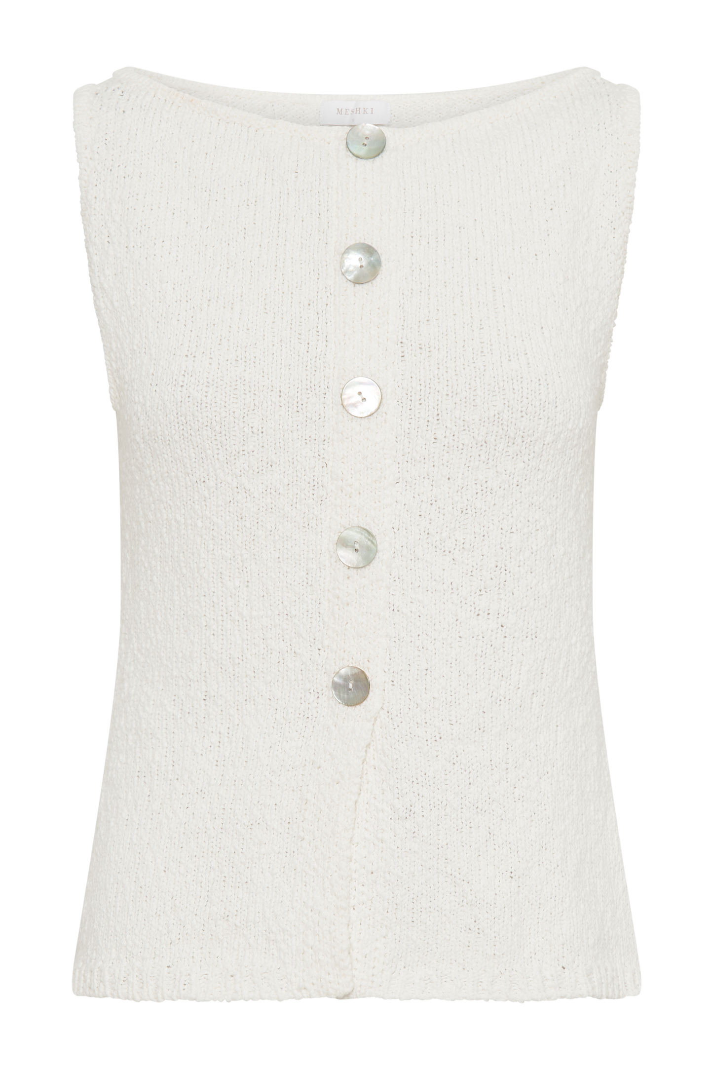 ROF Mackie Boucle Longline Yelek - Beyaz