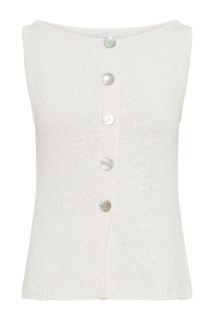 ROF Mackie Boucle Longline Yelek - Beyaz