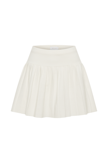 ROF Beverly Knit Pileli Mini Etek - Fildişi