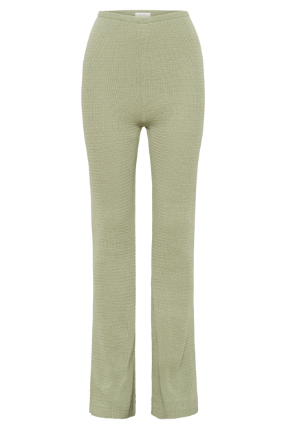 ROF Ridley Düz Paça Örgü Pantolon - Pastel Yeşil
