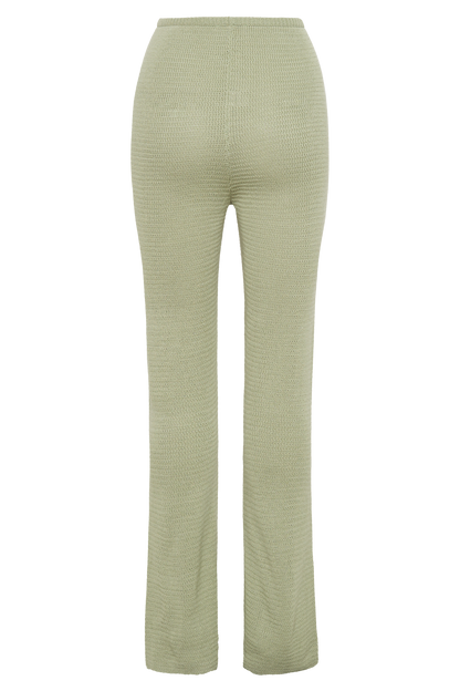 ROF Ridley Düz Paça Örgü Pantolon - Pastel Yeşil