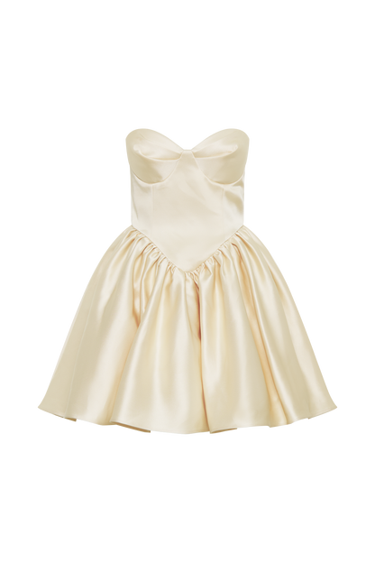 ROF Hollie Yapılı Korse Mini Elbise - Gold