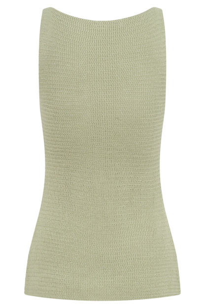 ROF Ridley Yırtmaçlı Örgü Atlet - Pastel Yeşil