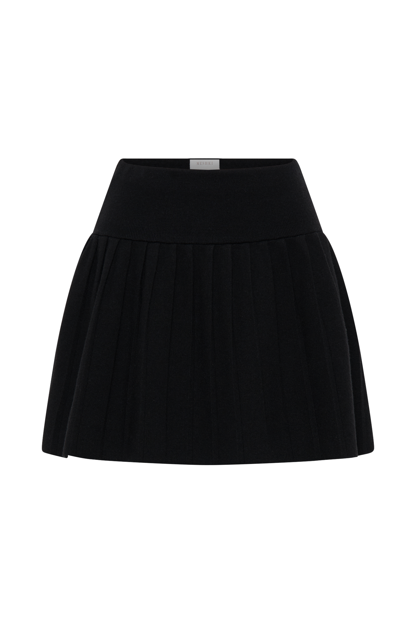 ROF Beverly Knit Piliseli Mini Etek - Siyah