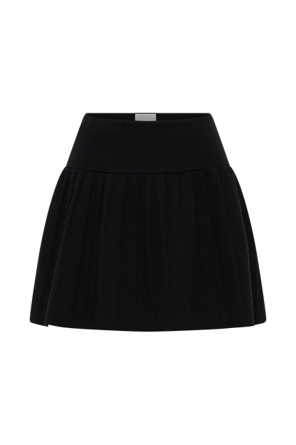 ROF Beverly Knit Piliseli Mini Etek - Siyah