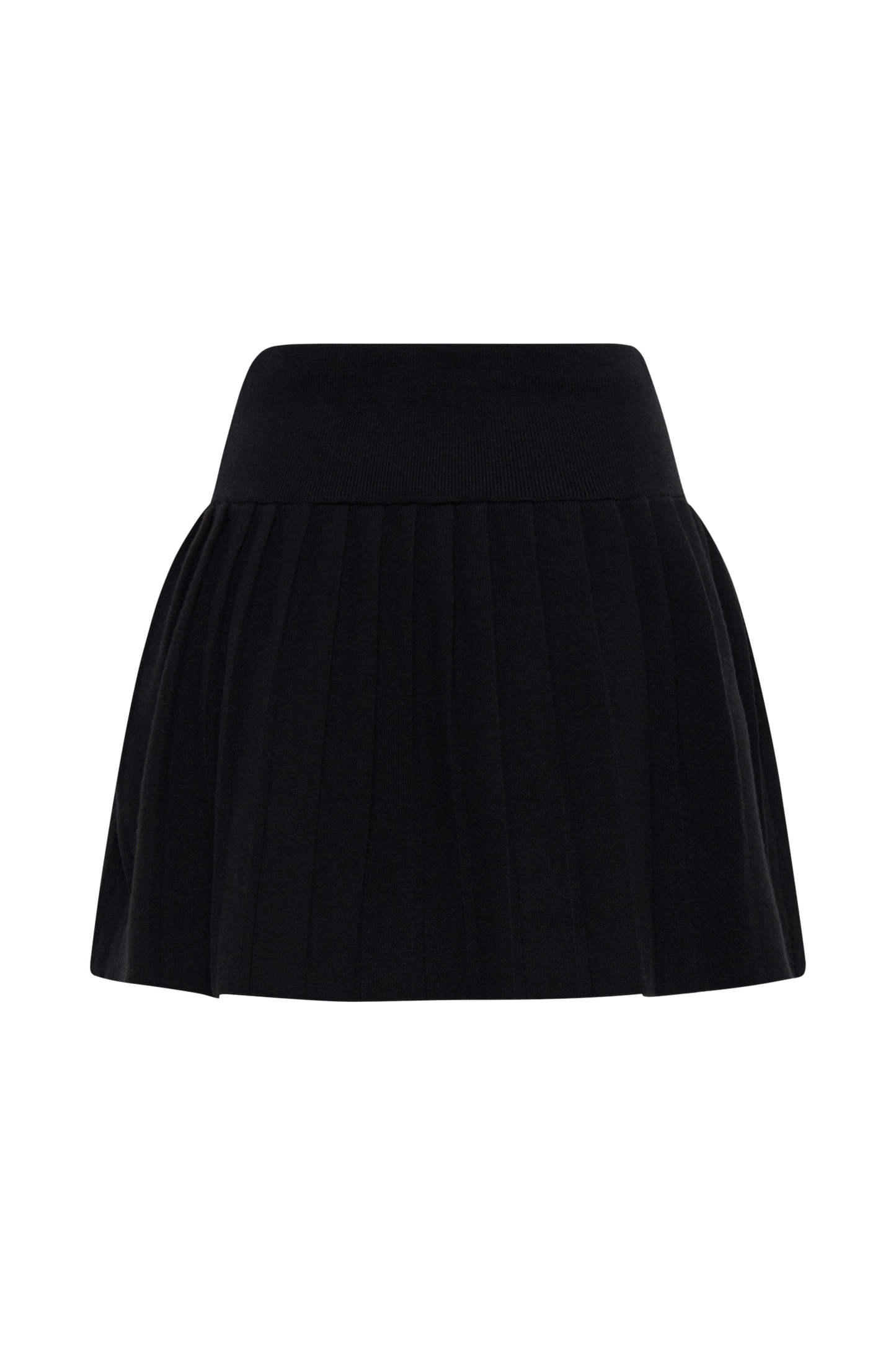 ROF Beverly Knit Piliseli Mini Etek - Siyah