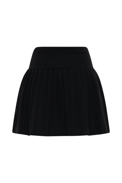 ROF Beverly Knit Piliseli Mini Etek - Siyah