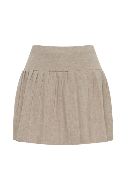 ROF Beverly Knit Pileli Mini Etek - Meşe