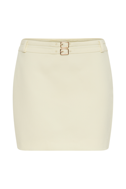 ROF Letitia Tokalı Mini Etek Takım Elbise - Pastel Limon