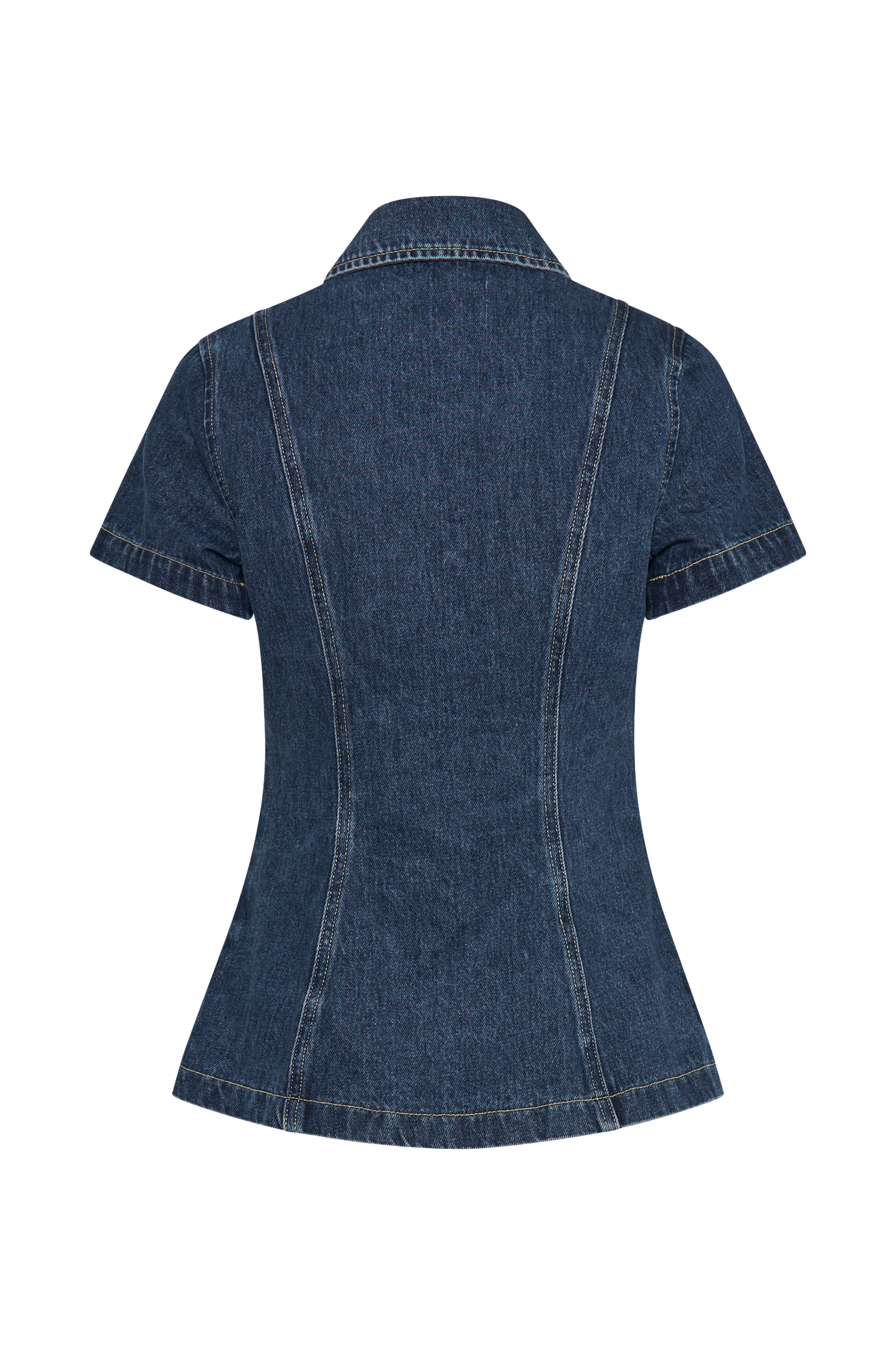 ROF Ellie Denim Kısa Kollu Üst - Koyu Mavi