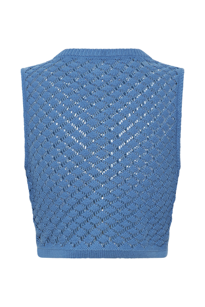 ROF Lorenza Tığ İşi Düğmeli Crop Top - Cezayir Menekşesi