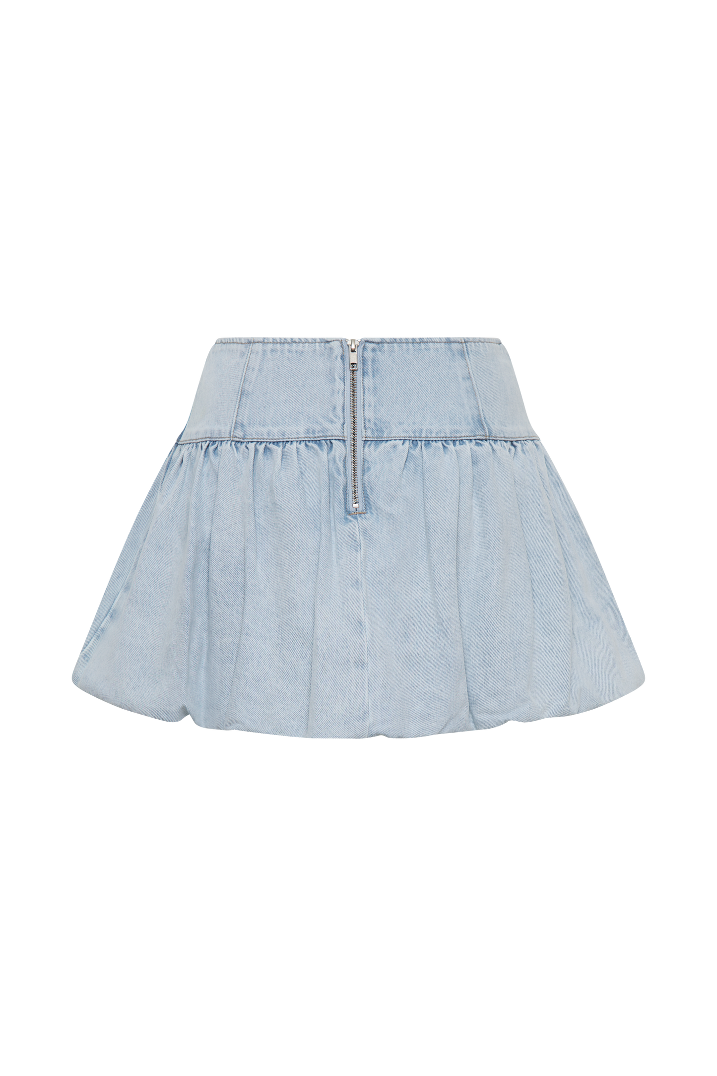 ROF Genia Baloncuklu Denim Mini Etek - Açık Mavi