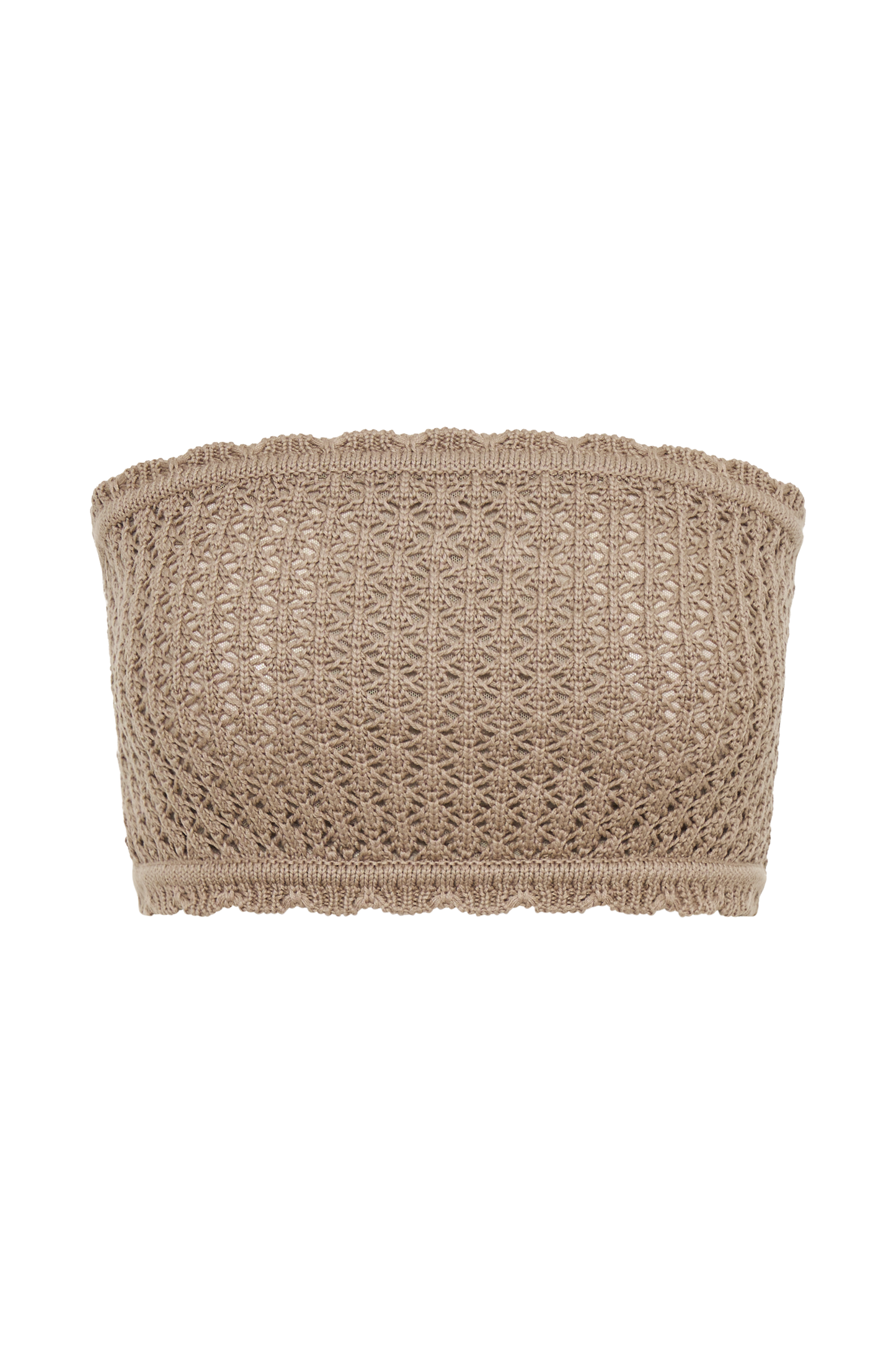 ROF Serina Örgü Crop Top - Taupe