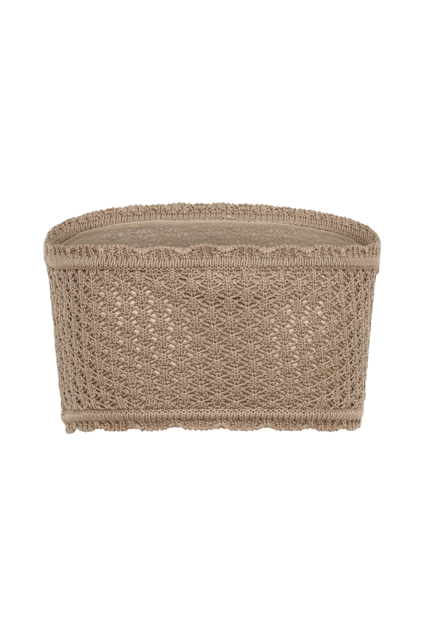 ROF Serina Örgü Crop Top - Taupe