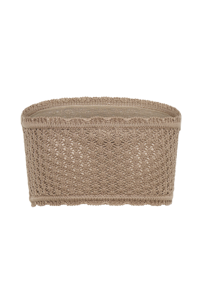 ROF Serina Örgü Crop Top - Taupe