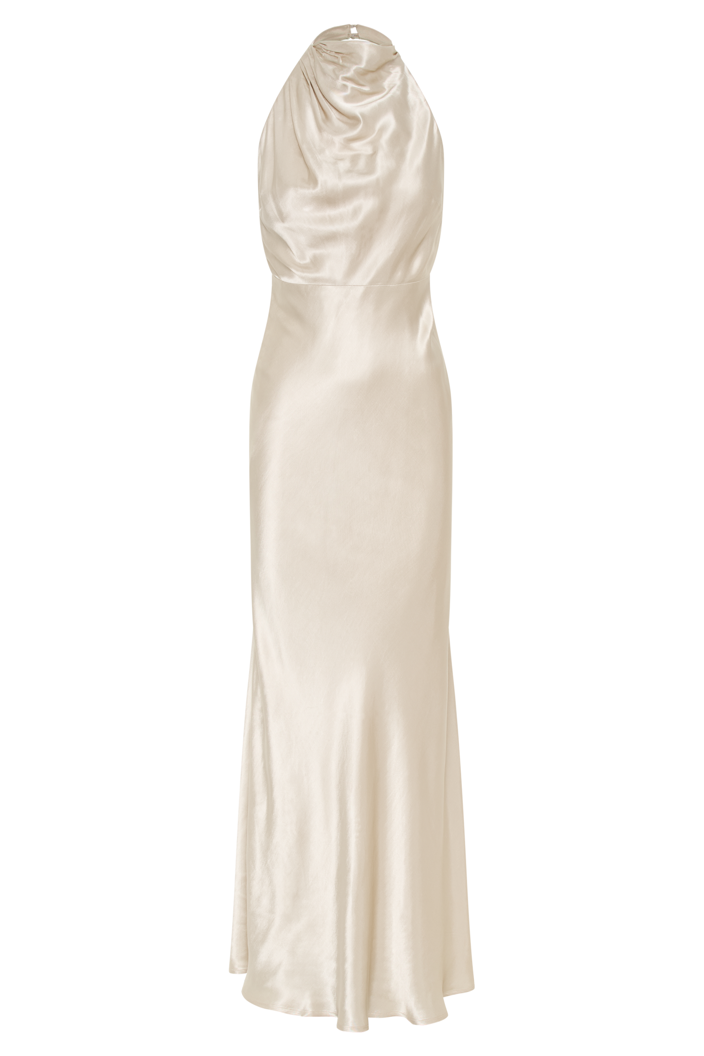 ROF Esther Yanardöner Saten Cowl Maxi Elbise - Altın