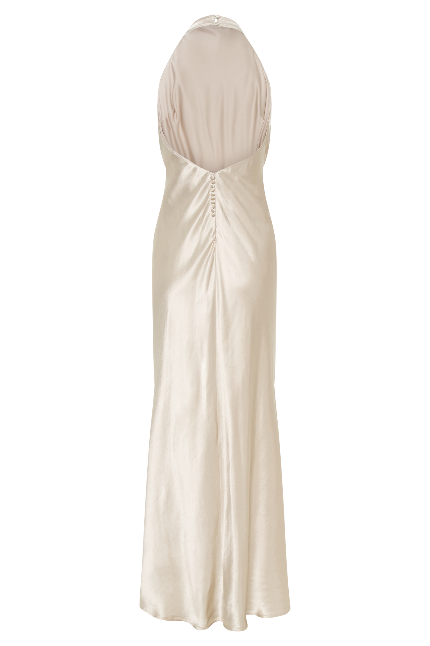 ROF Esther Yanardöner Saten Cowl Maxi Elbise - Altın
