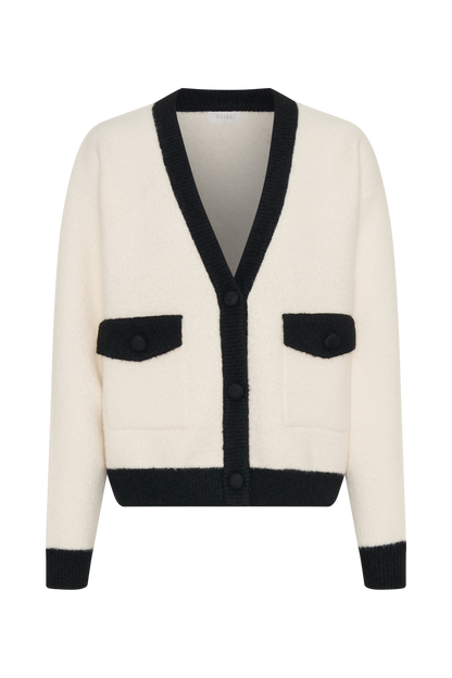 ROF Evangeline Oversize Triko Hırka - Siyah/Beyaz