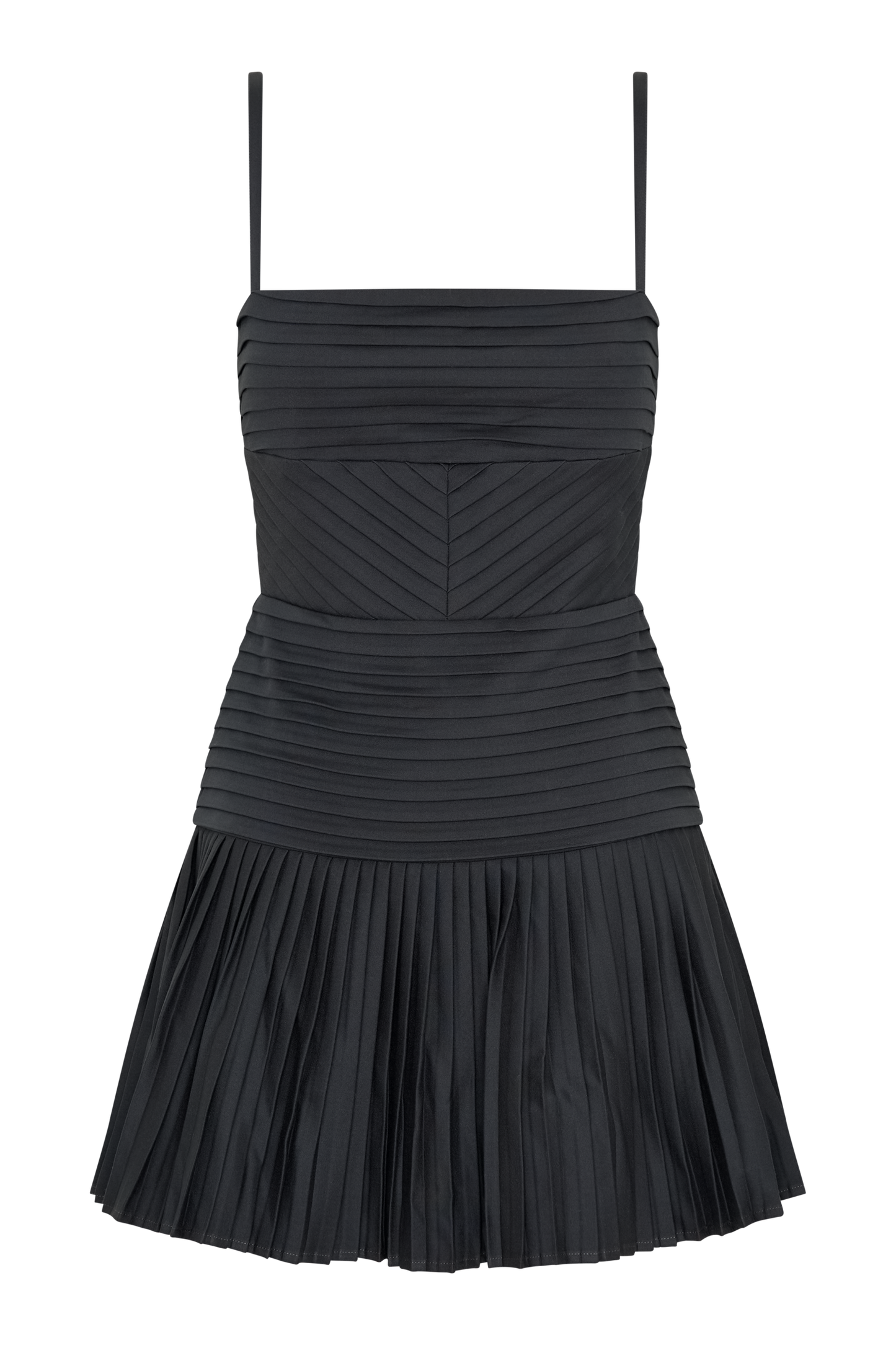 ROF Rylee Multi Plise Mini Elbise - Kömür