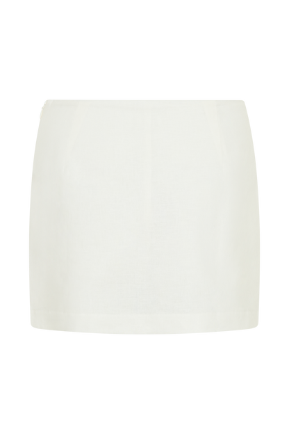 ROF Ciara Keten Mini Şort - Beyaz