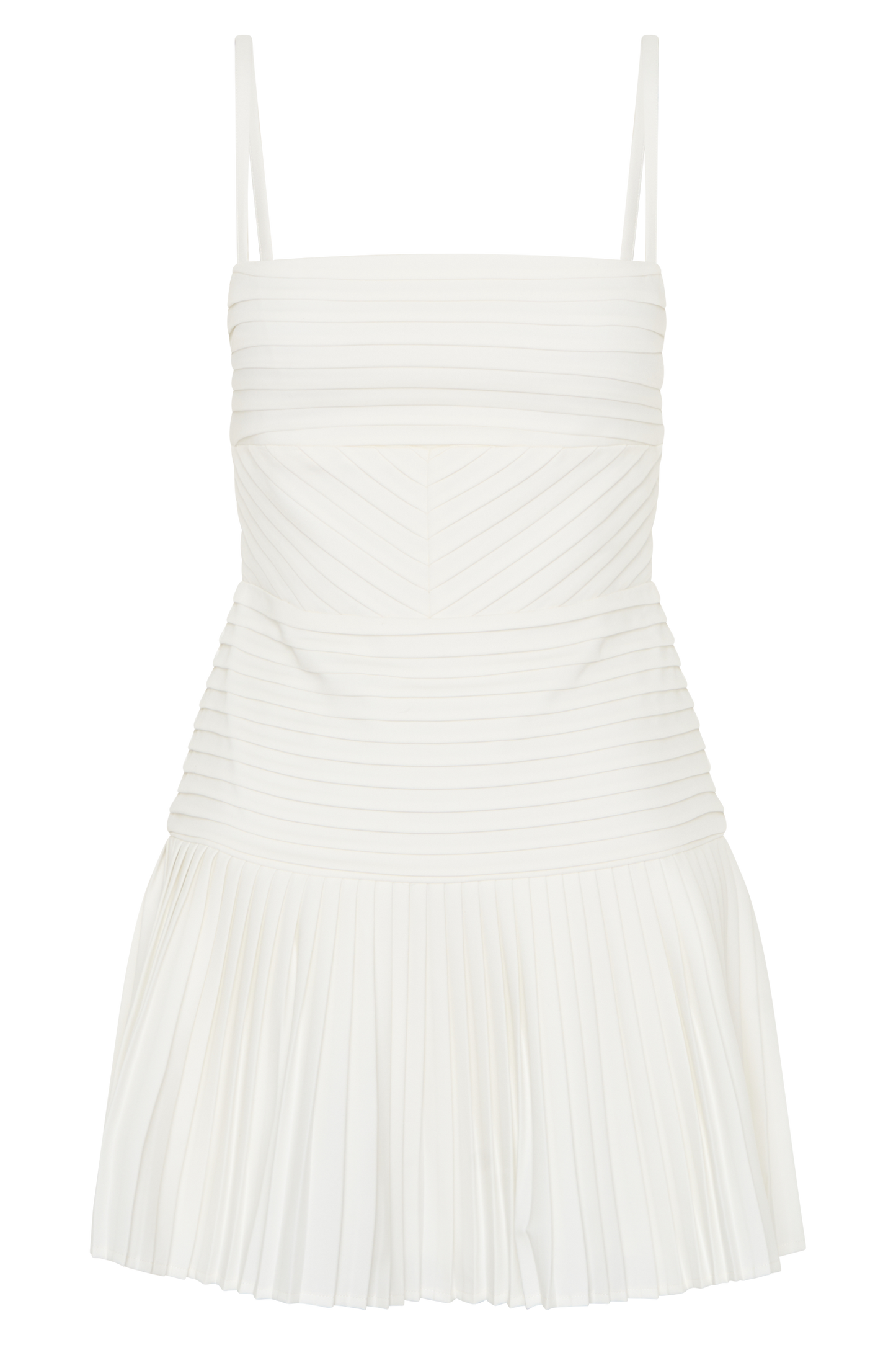 ROF Rylee Multi Plise Mini Elbise - Beyaz