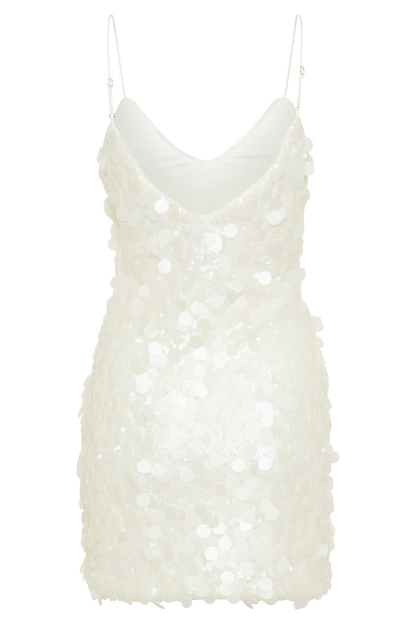 ROF Romilly Payet Mini Elbise - Fildişi
