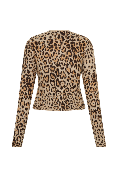 ROF Marissa Örgü Hırka - Leopar Desenli