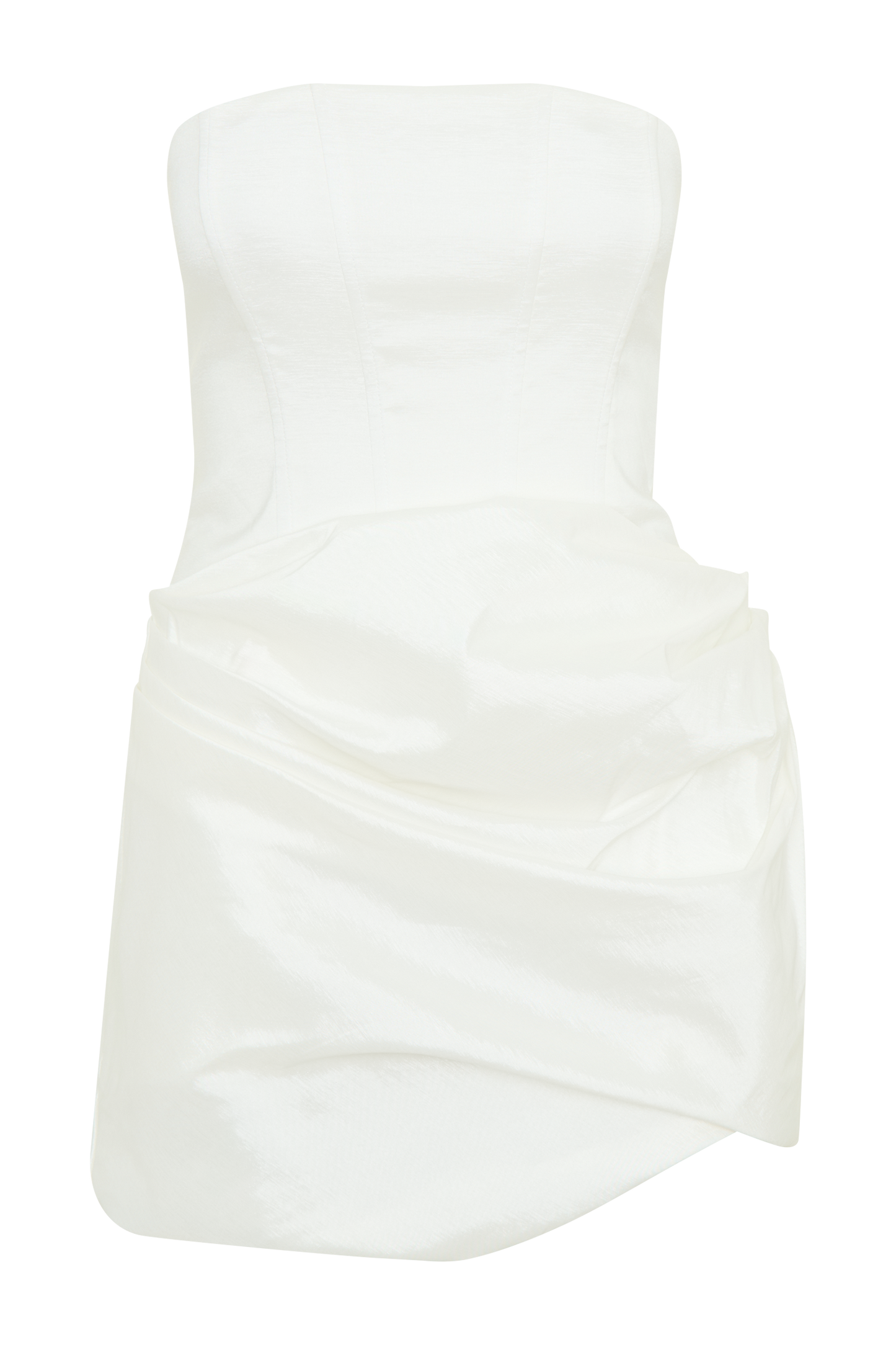ROF Sasha Tafta Straplez Korse Mini Elbise - Beyaz