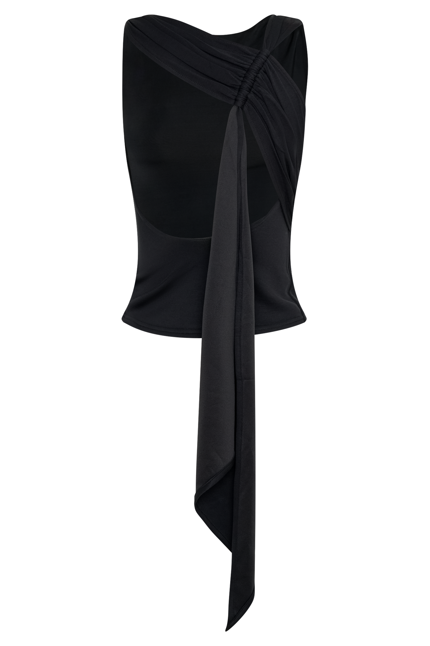 ROF Catelyn Asimetrik Scuba Jersey Üst - Siyah