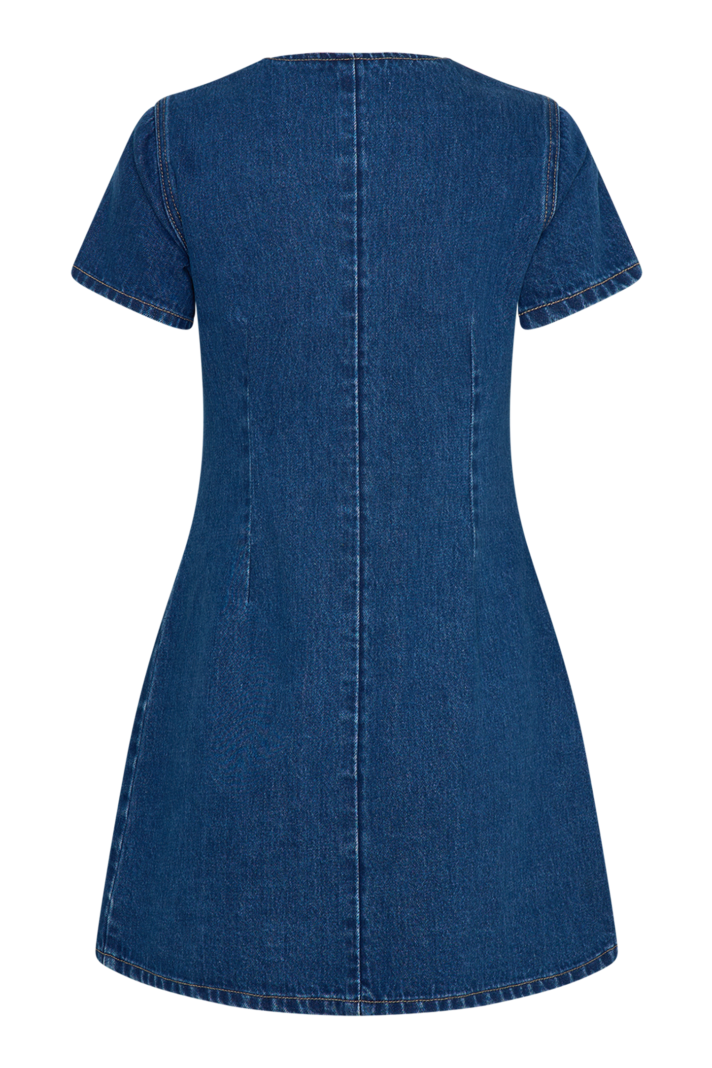 ROF Monica Sweetheart Denim Mini Elbise - Koyu Mavi