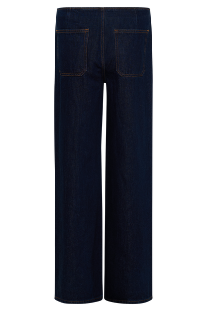 ROF Caitlin Mid Bel Denim Flare Jeans - İndigo Mavi