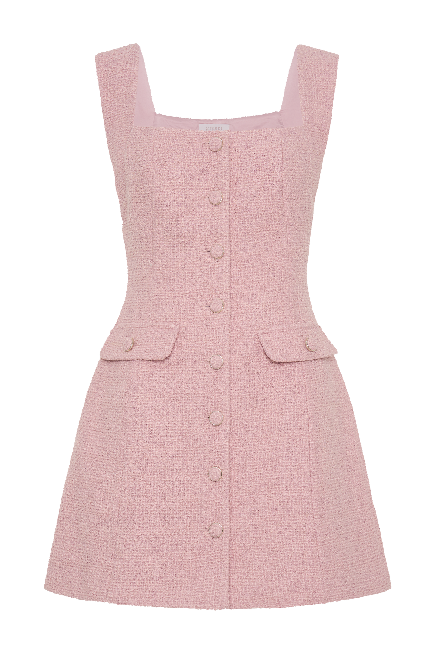 ROF Desire Buklet Mini Elbise - Pudra