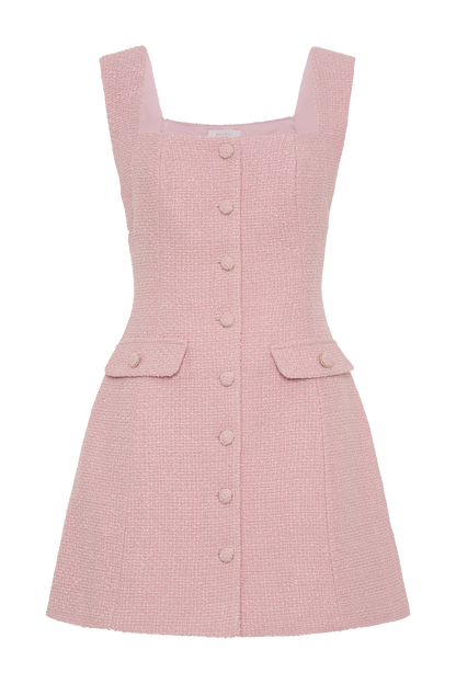 ROF Desire Buklet Mini Elbise - Pudra