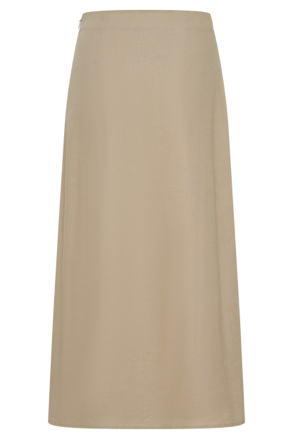 ROF Dora Keten Midi Etek - Naturel