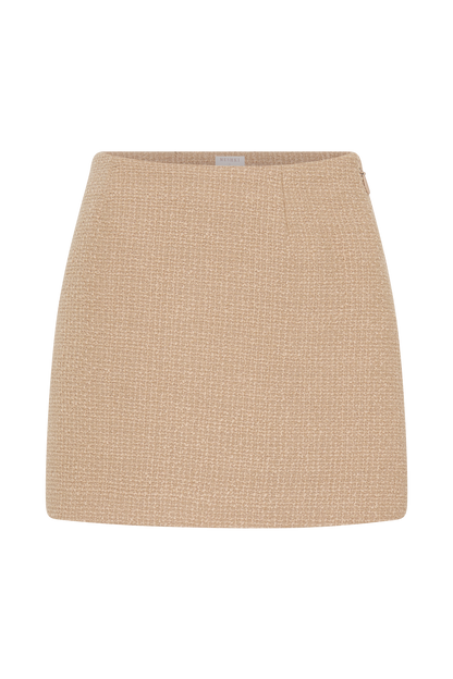 ROF Camilla Buklet Mini Etek - Açık Taupe