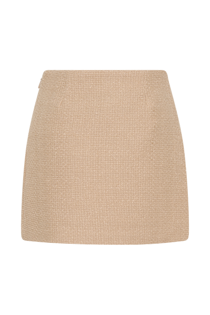 ROF Camilla Buklet Mini Etek - Açık Taupe