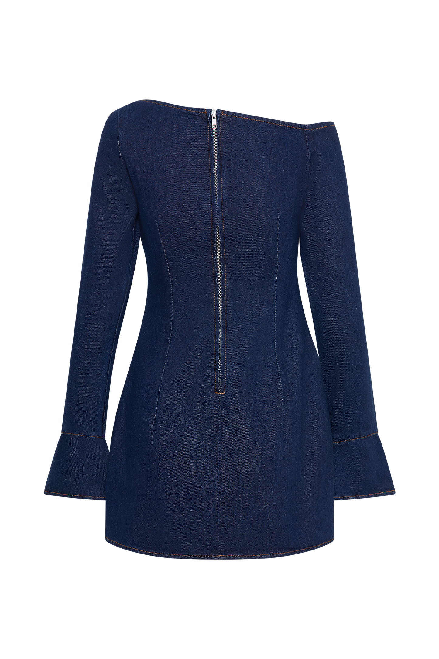 ROF Cece Bağcıklı Denim Mini Elbise - İndigo Mavi