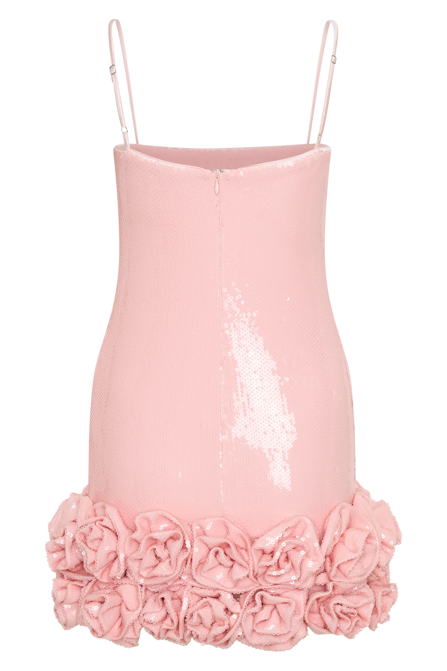 ROF Faye Payet Çiçek Mini Elbise - Soluk Pembe