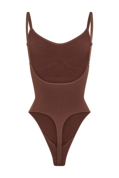 ROF Alyssa Sırtı Açık Shapewear Bodysuit - Espresso